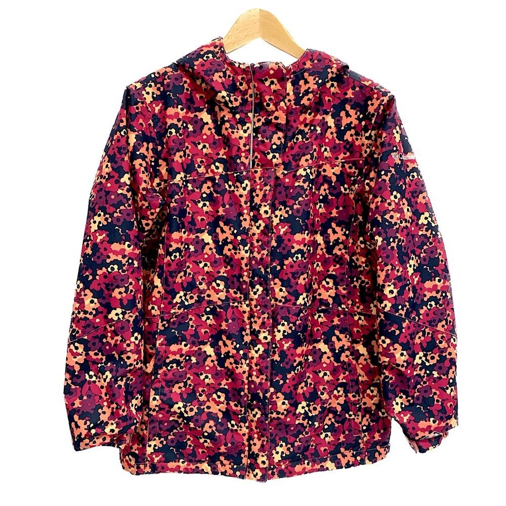 Columbia Raincoat Girls Size XL Floral Arctic Trip II Hooded Omni Tech Jacket